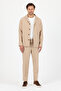 Lucos Men's Beige Lycra Stretch Fabric 2-Piece Overshirt Jacket + Jogger Elastic Pants - 4