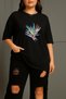Large Size Colorful Feather Printed Unisex T-Shirt