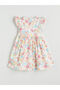 Peak New Season Front Button Floral Girls' Poplin Dress - 4