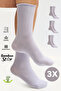Bamboo Women's Elasticless Lilac Socket Seamless Premium Socks 3 Pack Non-Squeezing Socks/No Marks