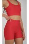 Women's High Waist Shaping / Sculpting Biker Shorts Short Sports Leggings Red - 7