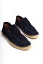 Genuine Leather Summer Men's Jute Sole Navy Blue Suede Espadrille & Loafer -Mssr1274-Lcv - 2