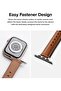 Leather One Padded Slim Band for Apple Watch 40 / 41 / 42mm Genuine Cowhide Leather Strap-Brown - 7