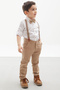 Boy's Bow Tie Suit with White Shirt and Suspender Trousers 18130 - 2