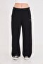 Women's Wide Leg Cotton Sweatpants Black 5609-S - 3