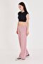 Women's Wide Leg Cotton Sweatpants Pink 5609-P - 2