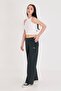 Women's Wide Leg Cotton Sweatpants Khaki 5609-H - 2