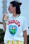 Women's White T-Shirt – Tropical Coconut Printed Welcome to the Tropics Summer Oversize