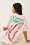 Pink Oversize Women's T-Shirt – Nonna's Chilli Stop Printed Summer Casual Model - 4
