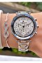 Original Silver Color Women's Wristwatch - with Bracelet Gift - 2 Years Warranty - 4