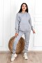 طقم بدلة رياضية أساسية عادية سويت شيرت Jogger - غطاء رأس رمادي كبير الحجم