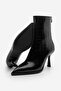 Women's Heeled Boots Pointed Toe Goblet Heel Back Zipper Casual Classic Boots Monos Black Croco - 7