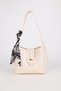 Women's Cream Belt Detailed Scarf Gift Hand and Shoulder Bag Leona - 4