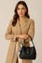Women's Black Belt Detailed Scarf Gift Hand and Shoulder Bag Leona