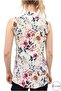 Women's Purple Floral Sleeveless Summer Buttoned Shirt - 6