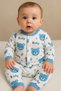Blue Baby Teddy Bear 2-Piece Organic Baby Bodysuit Set Hospital Release - 3