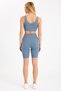 Lupinn Fashion Women's Blue High Waist Biker Leggings and Crop Tank Top Sportswear Set - 2