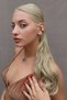 Ash Blonde Color Velcro Wavy Real Hair Texture Ponytail Hairpiece Hair Extension - 4