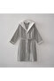 Hasna Women's Bathrobe 100% Organic Cotton Linen Melange Anthracite