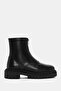 Ziva Women's Black Real Leather Zippered Boots