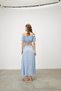 Women's Blue Floral Patterned Blouse Skirt Set - 7