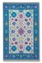 Mosso Blue Themed Floral Flower Motifs Patterned Woven Base Modern Decorative Carpet Mosso36