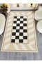 Mosso Retro Checkered Beige Wavy Pattern Woven Base Modern Decorative Carpet Mosso131 - 5