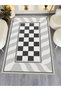 Mosso Retro Checkered and Gray Wavy Pattern Woven Base Modern Decorative Carpet Mosso131 - 4