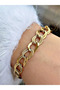 Golden Color Milk Chain Steel Bracelet