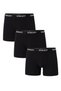 Men's 3-Piece Cotton Lycra Combed Cotton Black Boxer with Elastic Waist