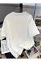Hope Printed White Crew Neck Oversize Unisex Comfortable Trendy Cool T-Shirt - 2