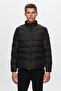Ds Groom Slim Fit Black Windproof Fiber Filled Inflatable Coat
