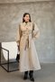 Women's Balloon Sleeve Resort Collar Belted Long Trench Coat - Black / Navy / Taupe / Beige / Khaki - 6