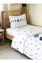 طقم غطاء لحاف مفرد مطبوع عليه أنماط هندسية للأطفال والرضع مقاس 160 × 220 أبيض - بدون ملاءة - 4