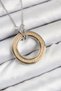 316L Steel Zircon Stone Rotating Circle Model Gold and Silver Color Women's Necklace