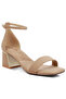 Women Block Heel Sandals in Taupe - 2
