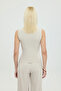 Ultra Soft Boat Neck Sleeveless Blouse Beige - 6