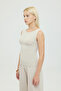 Ultra Soft Boat Neck Sleeveless Blouse Beige - 4