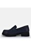 Large Size Women's Khaki Leather Loafer Navy Blue 41-42-43-44 - 6