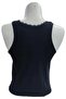 Women's Tank Top with Wide Strap Lace Detail - Black - 2