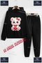 Children's Unisex "Cat Cute Heart Pink" Special Printed Hooded Tracksuit Set