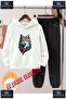 Children's Unisex "Wolf Painted" Special Printed Hooded Tracksuit Set