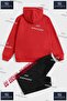 Children's Unisex "Bear Take It White" Special Printed Hooded Tracksuit Set - 2