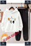 Children's Unisex "5Li Cat Drawing" Special Printed Hooded Tracksuit Set