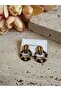 Steel Ring Dangle Earrings / Black Color