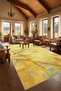Mosso Yellow Themed Pattern Woven Base Modern Decorative Rug Mosso284Yellow - 4