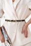 Women's Leopard Pattern Faux Leather Triangle Buckle Design Belt - 3