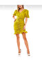 Balloon Sleeve Ruched Detail Evening Dress