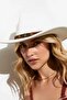 White Nubuck Cowboy Hat with Leather Belt Detail