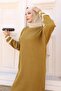Patterned Knitwear Dress Khaki 6149 - 2